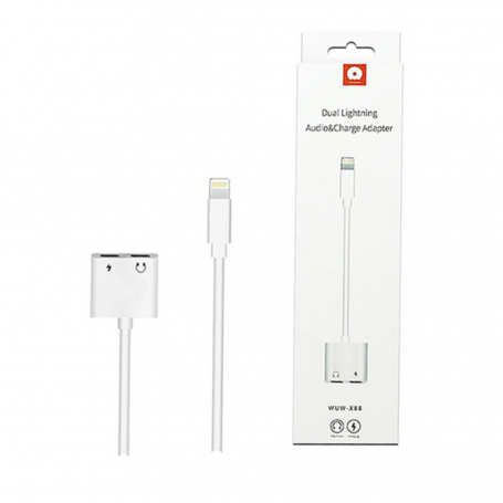Adaptateur audio et chargeur double Lightning