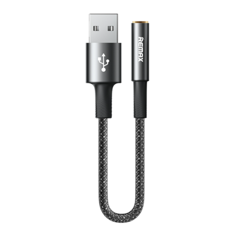 Câble Adaptateur USB / Jack Tressé 3.5mm REMAX C21 - 0.12M - Noir