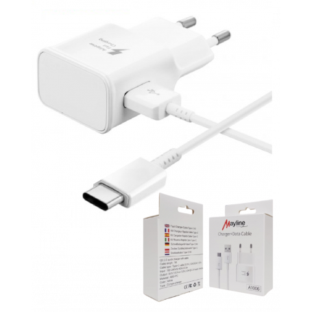 Kit Chargeur 10W Câble USB vers Type-C 1M (Mayline)