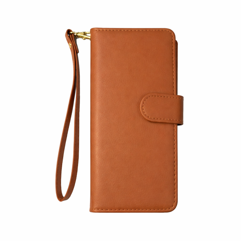 Étui portefeuille à rabat avec cordon Brun IPhone