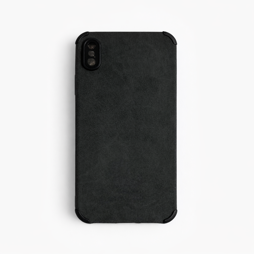 Coque de téléphone en peau d’agneau Noir IPhone