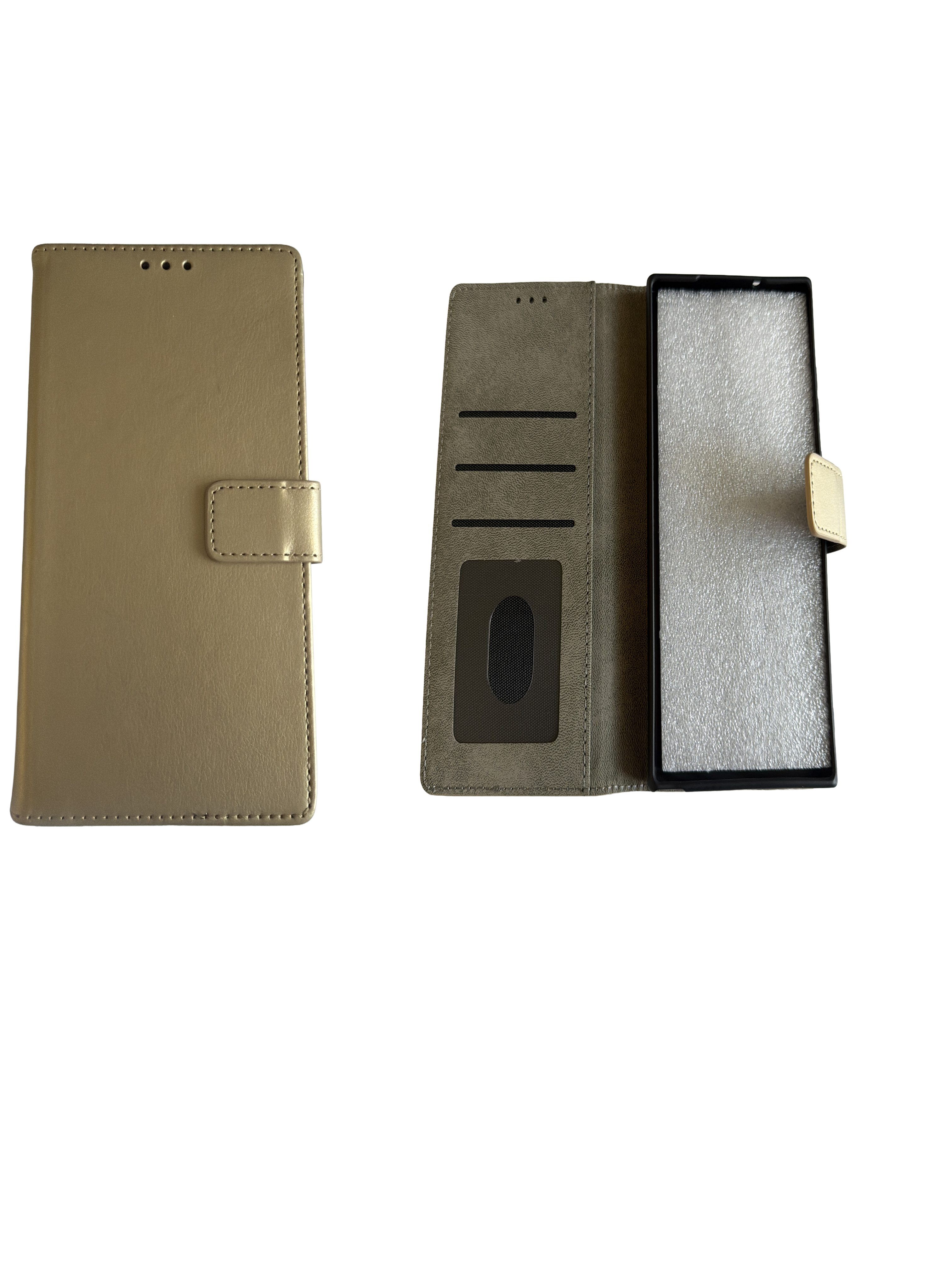 Coque à Rabat en similicuir TPU Dorée Samsung