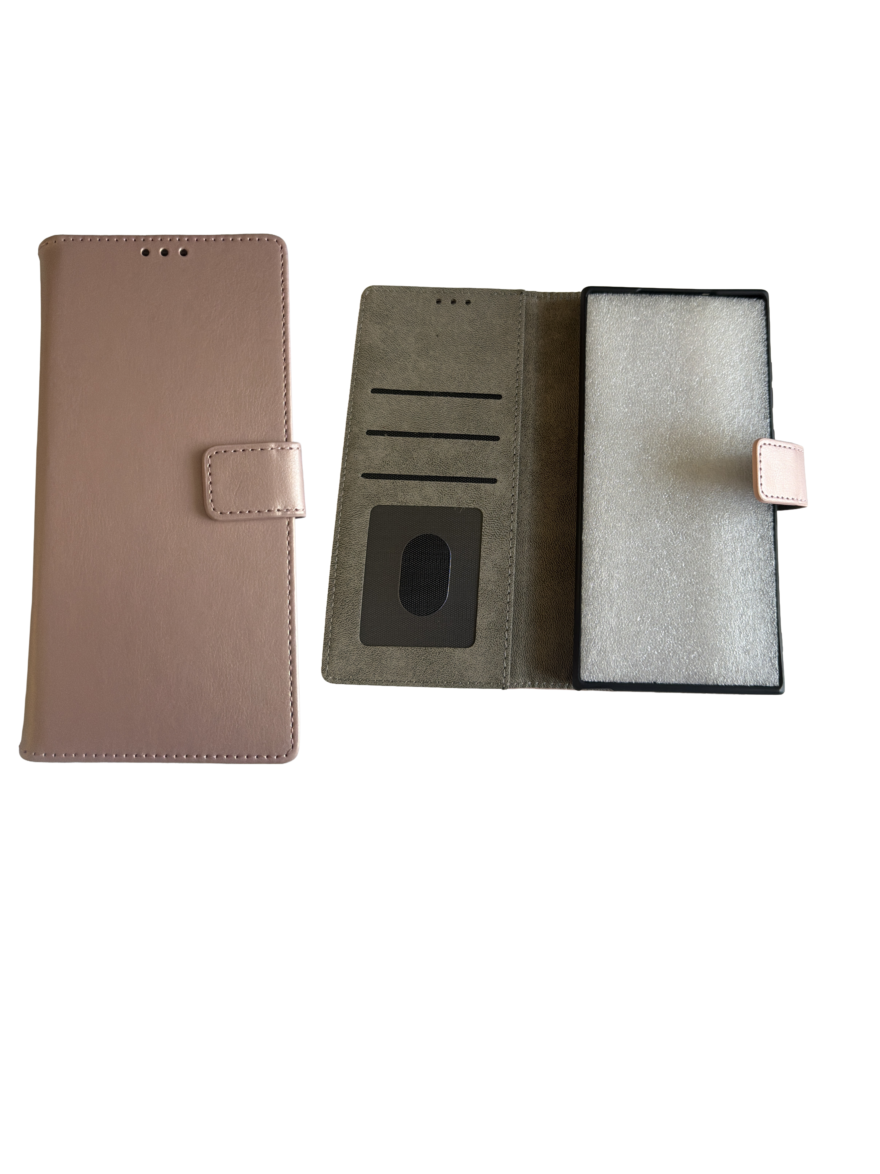 Coque à Rabat en similicuir TPU Rose Dorée Samsung