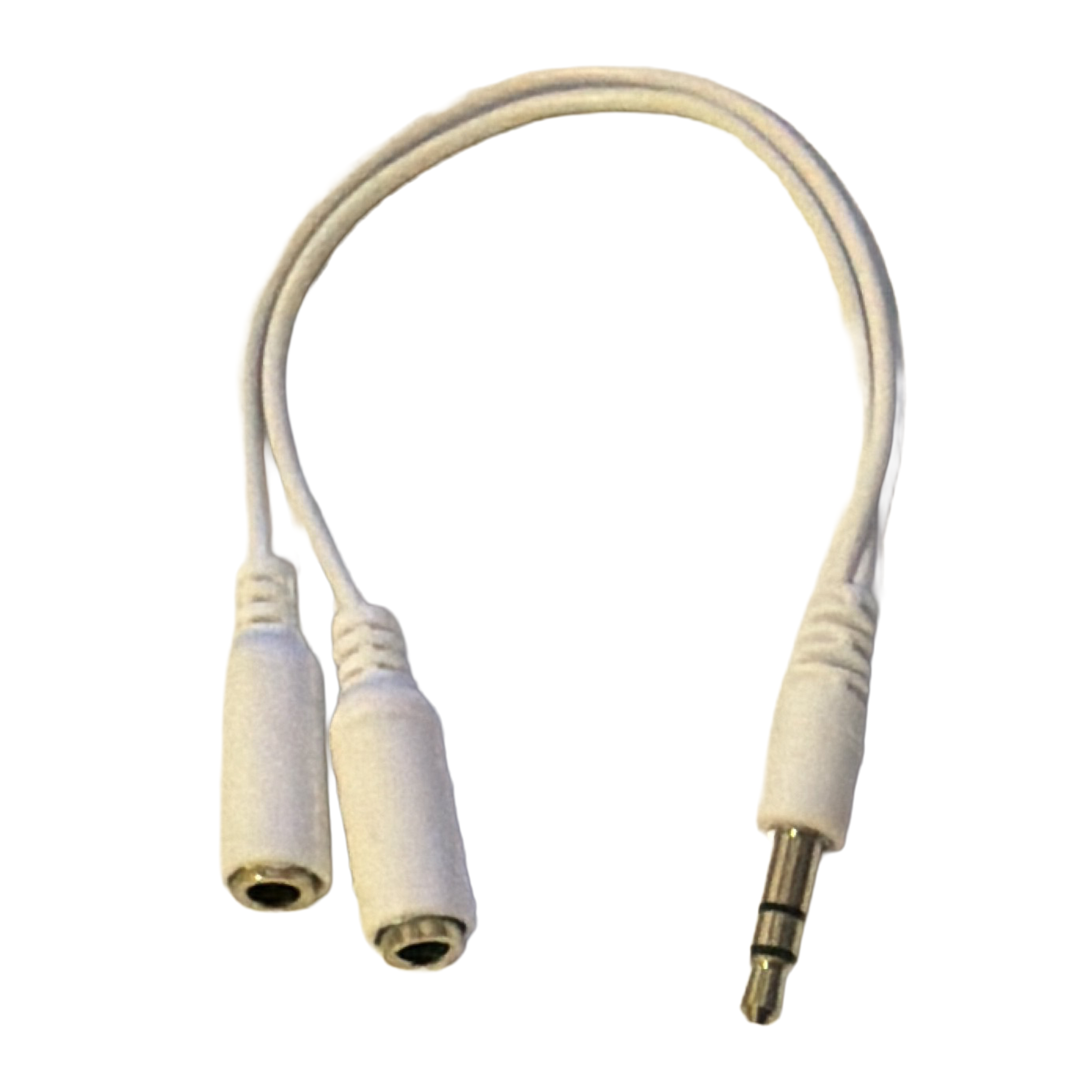 Adaptateur prise Jack Mâle vers double prise Jack Femelle Blanc
