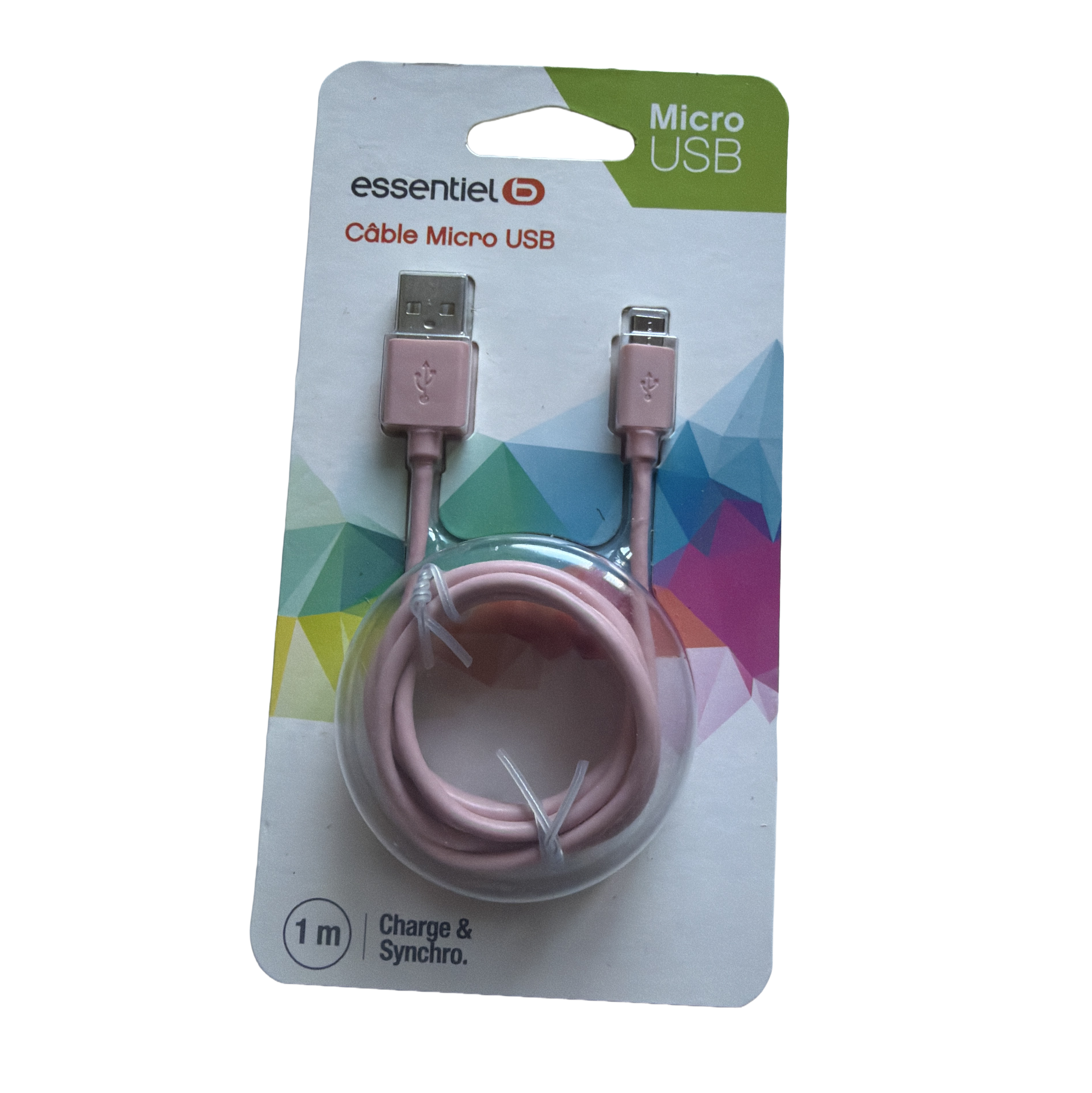 Câble Micro USB EssentielB 1M Rose Poudré