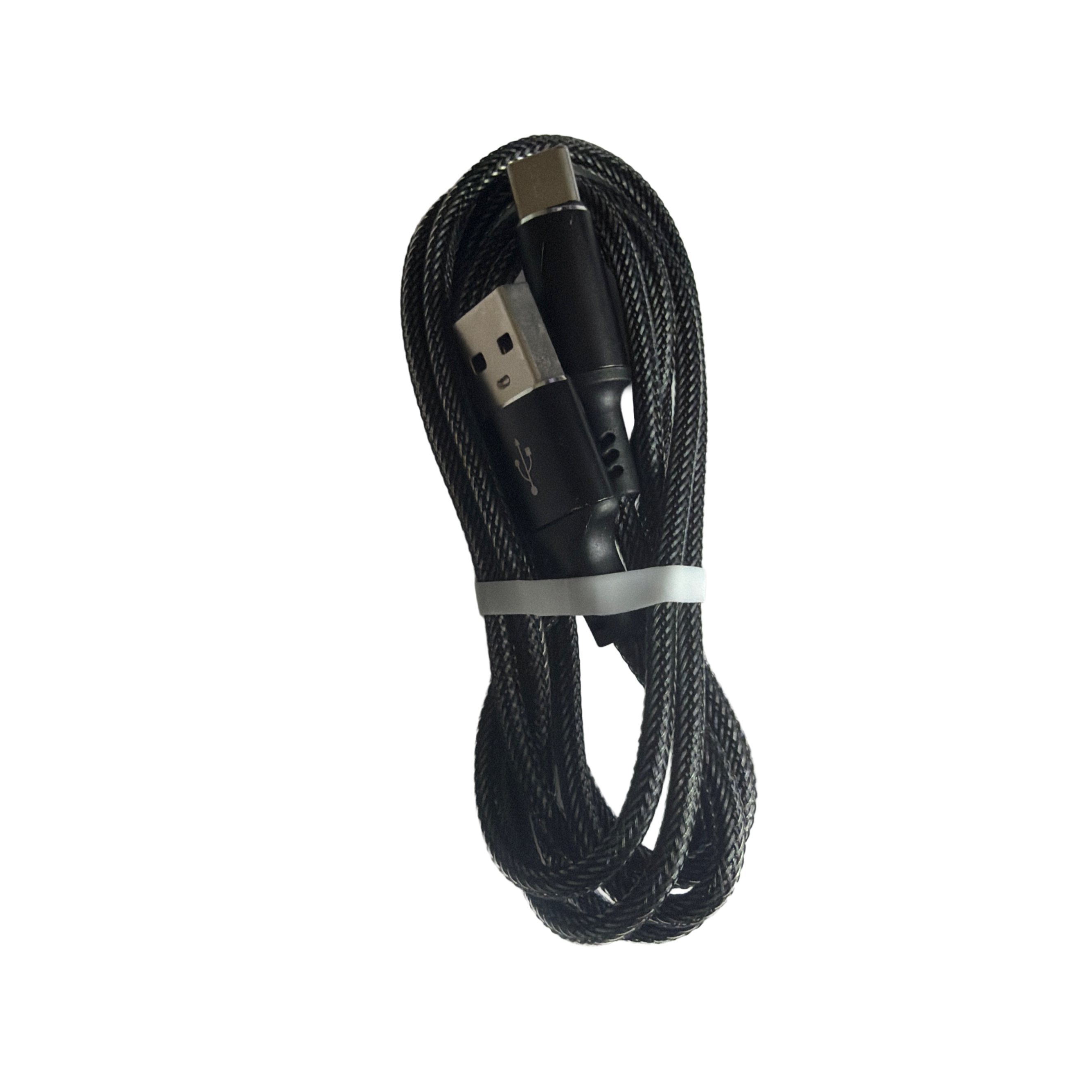 Câble USB-C Nylon Tressé Charge Rapide  1,2M Noir