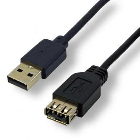 Rallonge USB Mâle vers USB Femelle Noir 1M