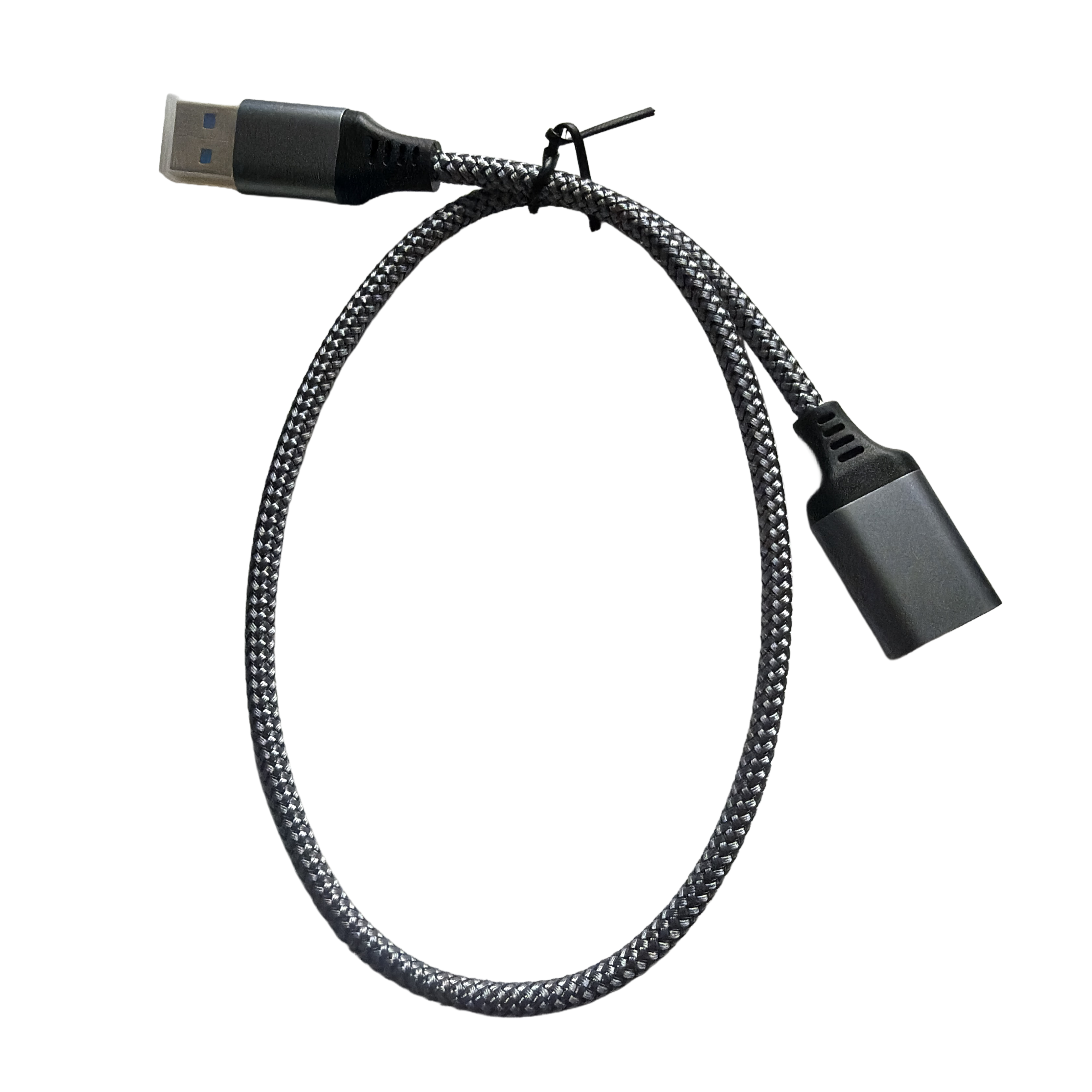Rallonge USB Mâle vers USB Femelle Nylon tressé 0,5M Gris
