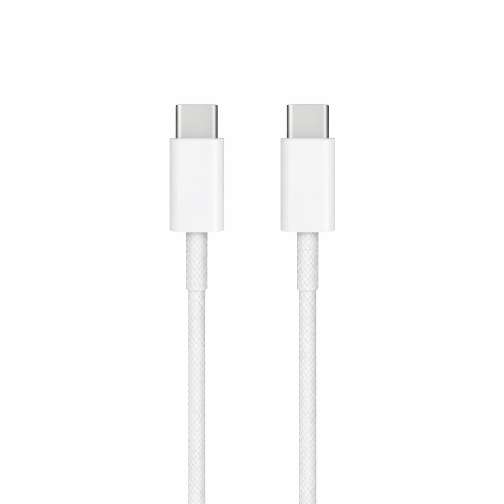 Câble: USB-C vers USB-C Tissé 1M 66W Blanc