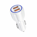 Chargeur voiture (2xUSB-A) 2.4A Blanc